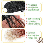 Fulcrum Goddess Box Braids Crochet Hair 12 Inch, 9 Packs Box Braids Crochet Hair for Women, Crochet Braids with Curly Ends (12Inch, 1B/30/613#)