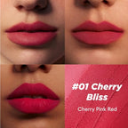 ITY Velvet Matte Finish Lip Stain-Mousse Textured Pudding Pot Lip Clay with Brush, Red Shade, Dual-Use as Lipstick and Blush, Conceals Lip Lines, Rich Pigment, 0.21 oz (6g) in Cherry Bliss