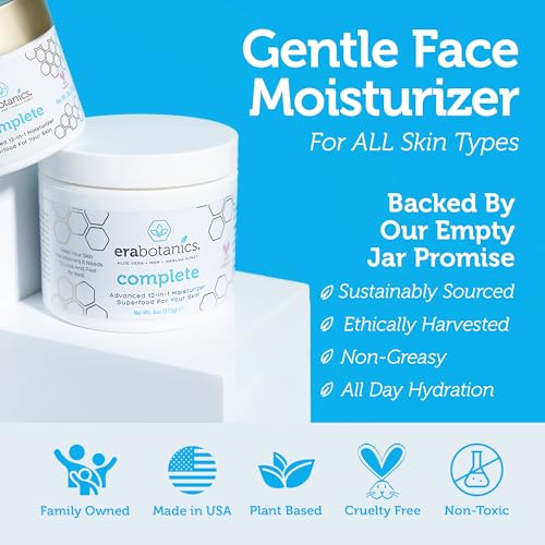 Era Organics Manuka Honey Face Cream - Advanced 12-in-1 Nourishing and Rejuvenating Daily Face Moisturizer for Women and Men - Face Moisturizer for Sensitive Skin - Body Moisturizer for Dry Skin 4 oz