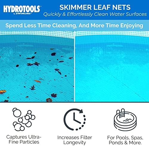 Swimline HYDROTOOLS 8028 Premium Aluminum Leaf Skimmer Net Head Cleaner | For Swimming Pool Spa Fountain Pond Hot Tub | Leaves Bugs Debris Fine Cleaning Maintenance | Heavy Duty Extra Large