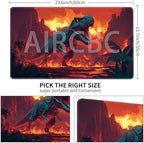 MTG Playmat Non-Slip Rubber Backing Printing Commander Board Game Desk Mat Duel Mat TCG PTCG Playmat 24x14 inches and Free Storage Bags (Tyrannosaurus)