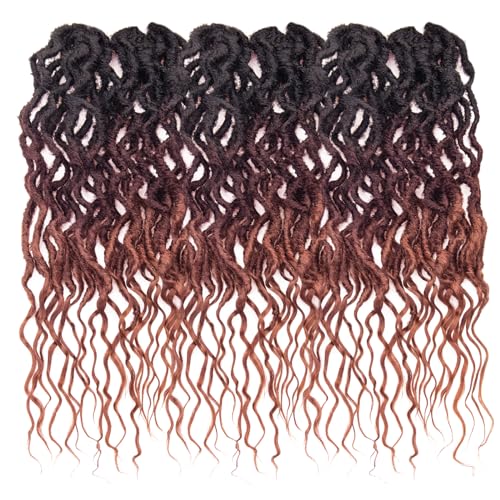 Faux Locs Crochet Hair 24Inch Goddess Locs Crochet Hair, 6Packs Crochet Locs Soft Locs Curly Ends Faux Locs Synthetic Crochet Braids Hair Extensions(OT530/350, 24'')