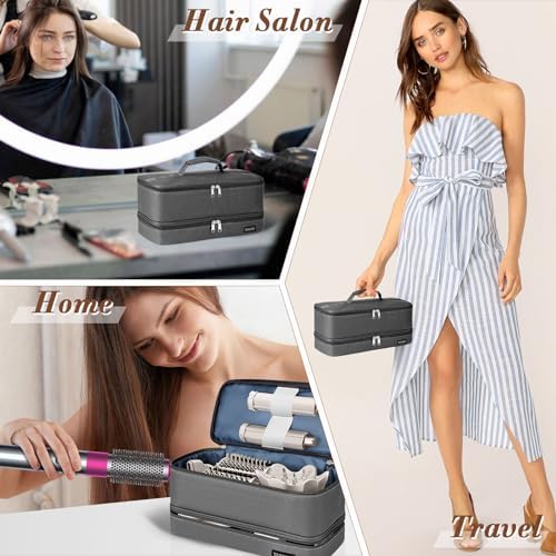 Double Layer Storage Case For Shark Flexstyle, Travel Carrying Case For Shark 430/440 Flexstyle, Organizer Bag For Shark Flexstyle/Dyson Airwrap Styler Attachments