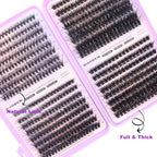 DAODER Fluffy Lash Clusters 40D+60D+80D+100D Mixed Thick Eyelash Cluster 640pcs Wispy Eyelash Extension Custers D Curl Volume Individual Lashes 9-16MM DIY Lash Extension(40D+60D+80D+100D 9-16MM)