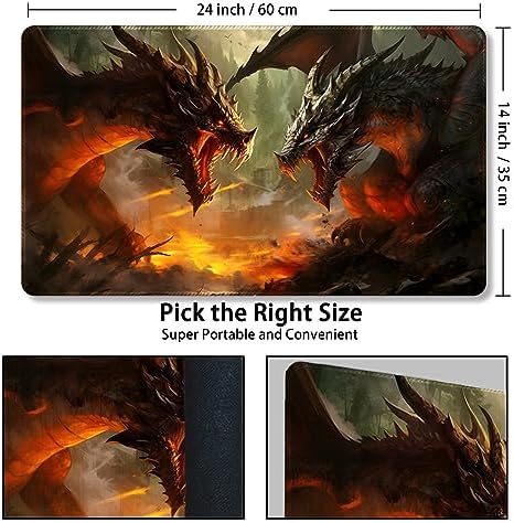 Playmat for MTG, with Free Storage Bags,Game Mat 24 x 14 inches, TCG and Board Game Mat for Cards,Mousepad Desk Mats (Regular,Magic Mat 15)