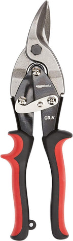 Amazon Basics 3-Piece Aviation Snip Set for Metal Cutting with Comfort Grips, Left, Right and Straight Cut