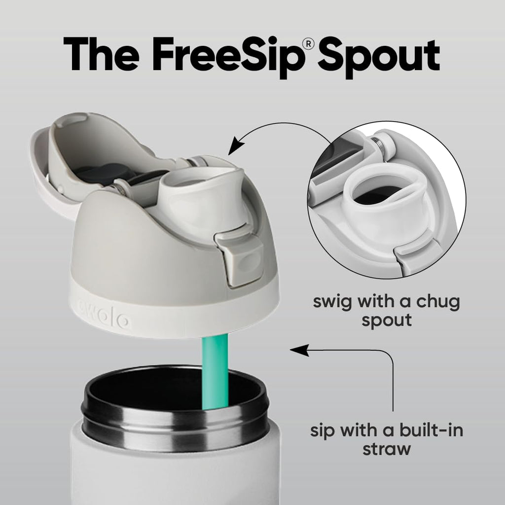 Owala FreeSip Stainless Steel Water Bottle 40 oz Shy Marshmallow