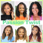 Passion Twist Crochet Hair 10 Inch Passion Twist Hair 8 Packs Pre-Twisted Passion Twist Crochet Hair for Black Women Soft Passion Twist Curly Crochet Hair 10"(Pack of 8) 27#
