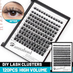 10Rows Mixed 10-12-14-16mm /8-10-12-14mm Individual False Eyelashes D Curl Wide Stem Dramatic Black Makeup Cluster Eyelashes Natural Volume Eye Lashes Extensions (HD-lashes kit-10-12-14-16MM Mixed)
