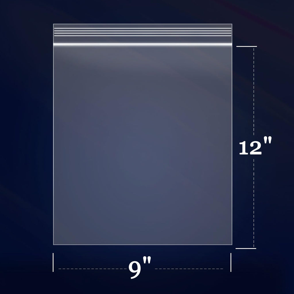iMailer - 100 Count - 9" x 12" Zip Bags - Clear Reclosable Zip Plastic Poly Bags with Resealable Lock Seal Zipper for Art Prints, A4, Letter Sized Documents, Clothing