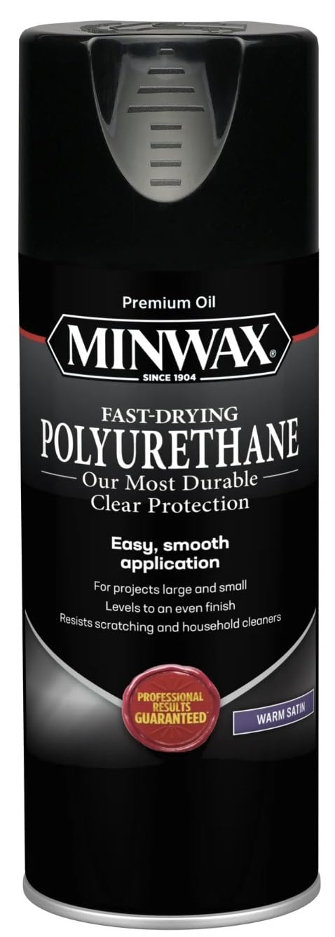 6 Pack of 11.5 oz Minwax 33060 Clear Fast-Drying Oil-Based Polyurethane, Warm Satin