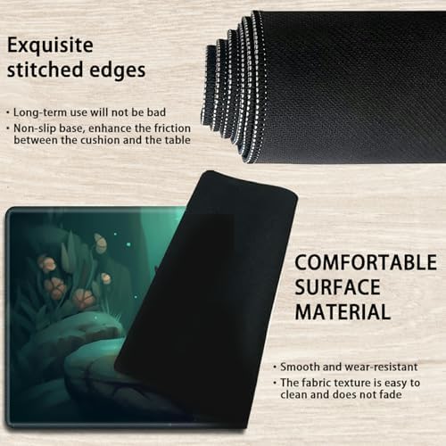 Playmats for Magic: The Gathering MTG Card Game Mat Plus 50 Pcs Card Sleeves, 24 x 14 inch TCG Mat with Stitched Edge for Commander Deck Duskmourn Board Game, Sleeping Fox