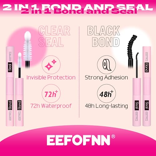 DIY Lash Extension Kit Fluffy Lash Clusters Kit 300PCS Eyelash Clusters with Bond and Seal Glue Thick 60D+80D+100D Cluster Eyelash Extensions Kit D Curl Volume Individual Lashes Kit at Home by Eefofnn