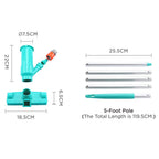 POOLWHALE Portable Pool Vacuum Jet Underwater Cleaner W/Brush,Bag,6 Section Pole of 56.5"(No Garden Hose Included),for Above Ground Pool,Spas,Ponds & Fountains