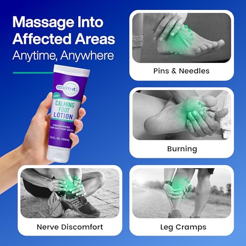 Epsom-It Calming Foot Lotion Set - Roll On and Magnesium Lotion for Muscle Aches, Stiffness and Cramps, for Sore Feet and Achy Legs (2-Pack)