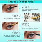Lash Clusters Kit 280pcs DIY Lashes Extension Kit 40D D Curl Individual Natural Eyelash Cluster with Lash Bond and Seal,Lash Glue Remover and Lash Tweezers for Eyelash Extensions Kit(9-18mm,D-MIX)