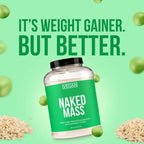 NAKED Vegan Mass - Vanilla Vegan Weight Gainer - 1,230 Calories, NSF Certified, Non-GMO, Soy & Gluten Free, No Artificial Ingredients - 8LB Bulk - 11 Servings