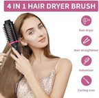 Dual Voltage Hair Dryer Brush for European Travel, 120V - 240V One Step Hair Dryer and Styler Volumizer, Professional Blow Dryer Brush with Negative Ion Anti-frizz for Drying, Straightening, Salon