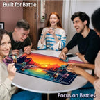 for MTG Game Playmat, for Magic TCG Rubber Play mat,Tabletop Card Playmats with Smooth Surface,Trading Card Inked Game Mat with New Zones,Battle Game,Sunset Forest
