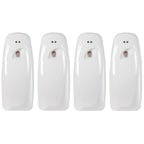 Automatic Air Freshener Spray Dispenser (4-Pack) Wall Mounted or Free Standing, Commercial and Home Use, Multiple Time Scent/Mist Release Settings for Room/Bathroom Sprayer (White)