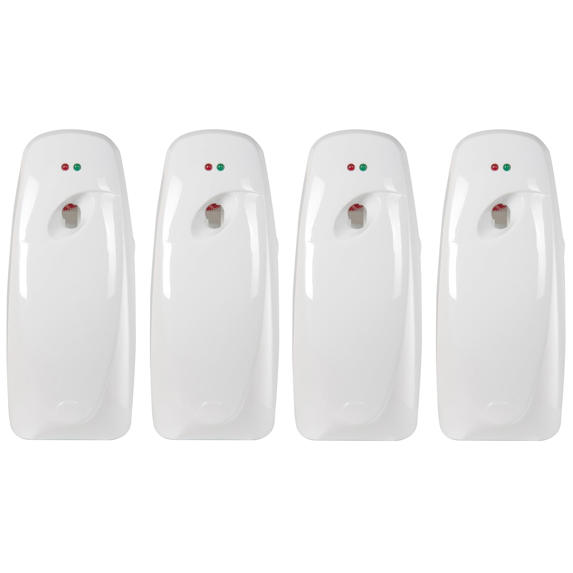 Automatic Air Freshener Spray Dispenser (4-Pack) Wall Mounted or Free Standing, Commercial and Home Use, Multiple Time Scent/Mist Release Settings for Room/Bathroom Sprayer (White)