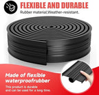 Jin&Bao Garage Door Bottom Weather Stripping Rubber Seal with T-Ends 5/16" - Protect Your Garage from Weather, Insects, and Dust with Premium Garage Door Draft Stopper（20FT, Black）
