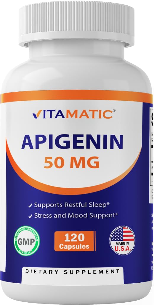 Vitamatic Apigenin 50 mg, 120 Capsules, Made in USA - 2 Pack