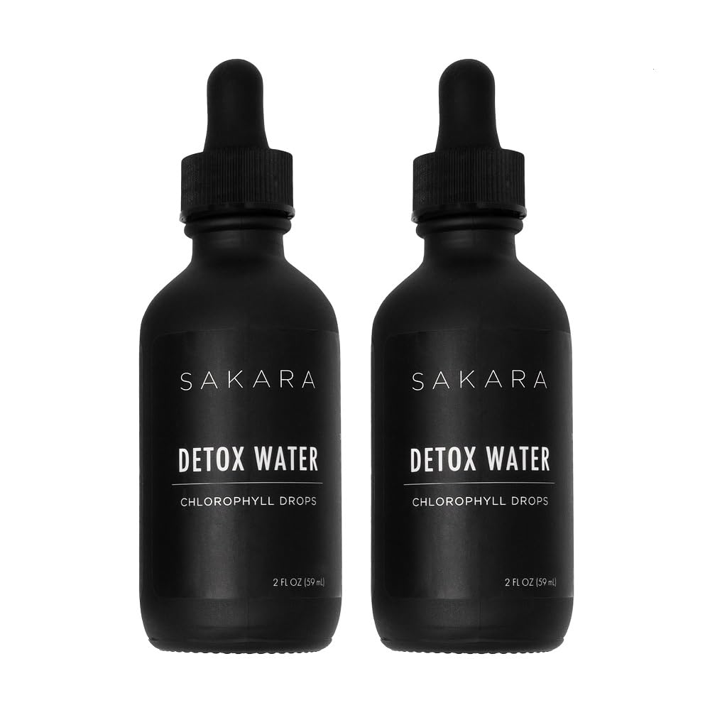 SAKARA Detox Water Drops, 60 Servings - Chlorophyll Liquid Drops, Chlorophyll Water for Lymphatic Drainage, Body Detox Drink, Natural Energy Support, Liquid Chlorophyll Drops Supplement, Vitamins
