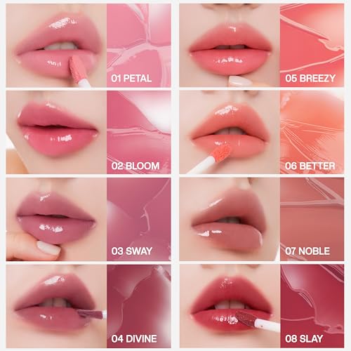Icy Glow Lip Tint – Vegan Collagen, No-Stain, Hydrating Gloss, (K-Beauty) Makeup, Red & Tinted Shades (06 BETTER, 0.18 Fl oz)