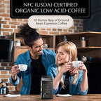 Lifeboost Coffee Espresso Ground Coffee - Low Acid Single Origin USDA Organic Coffee - Non-GMO Espresso Coffee Third Party Tested For Mycotoxins & Pesticides (Espresso Ground 12oz x 3 pack)