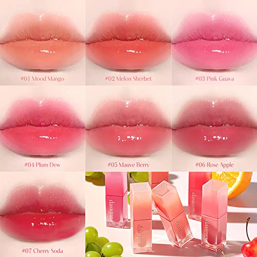 dasique Juicy Dewy Tint (01 Mood Mango) 0.12 oz | Light Application with moisture | Long-wearing Glossy Lip Stain, Non-sticky | Vegan, Cruelty-free | K-beauty