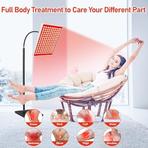 Red Light Therapy for Body, Red Infrared Light Therapy Panel with Stand, Red Light Therapy Lamp,LED 660nm Red Light and 850nm Near Infrared Light Therapy Device at Home for for Face Skin Full Body
