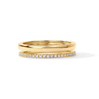 PAVOI 18K Yellow Gold Plated Dual Stacking CZ Eternity Ring