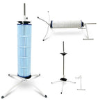 Ulinlo pouly 2-in-1 Pool Filter Cleaner Stand with Vertical & Horizontal Dual-Mode, Rotatable Cleaning Tool for 3", 4", 6" Cartridges