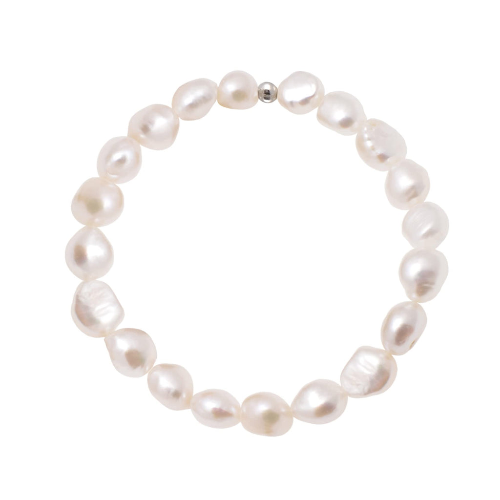White Cultured Freshwater Pearls Bracelet for Women, 7.0 Inches
