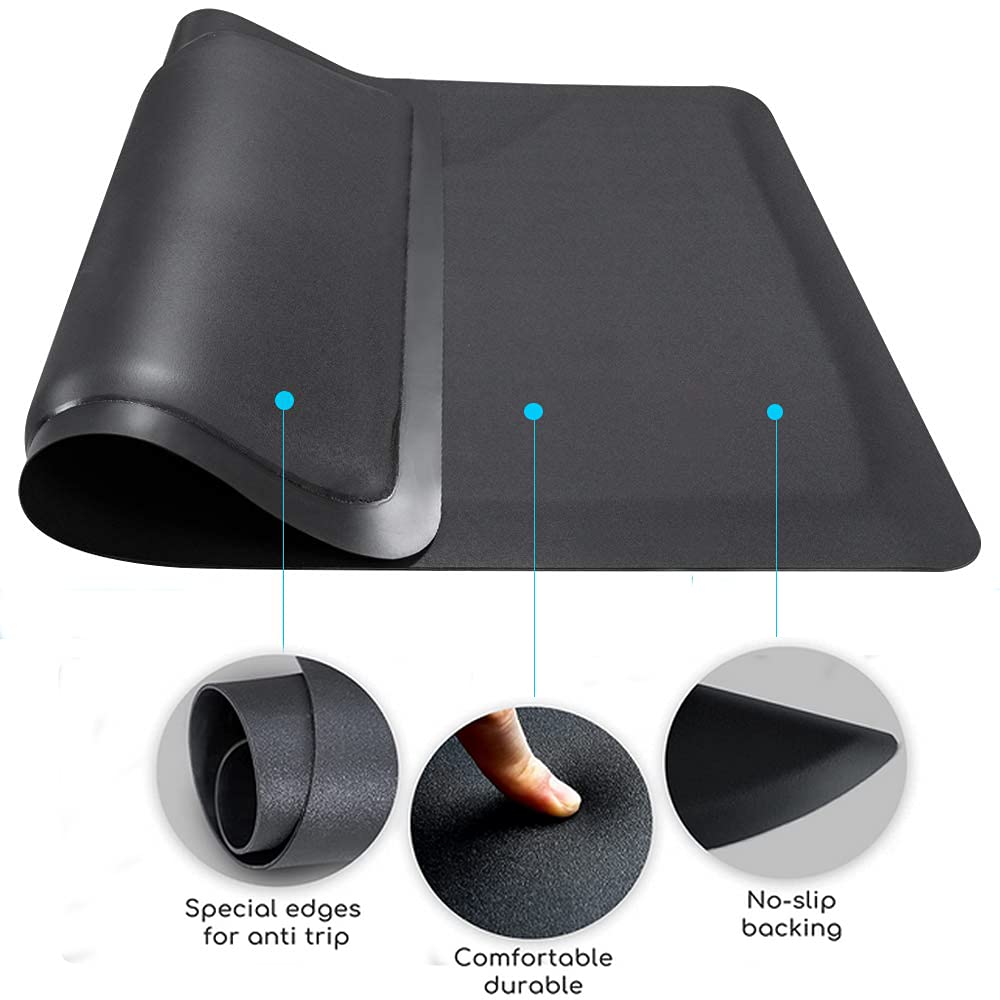 Barber Salon Chair mats for Hairstylist Standing Anti Fatigue 3'x4' Barber Shop Salon Floor Mat - Black Square Hair Floor Mat 1/2" Thick, Hair Cutting Hairdressing Equipment
