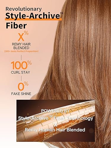 GORGIUS Ombre Brown Wig with Blonde Highlights Glueless Straight Wig Crafted With Style-Archive Technology: Premium Fiber & Remy Human Hair Blended with Natural Pre-Plucked Hairline