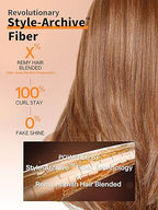 GORGIUS Ombre Brown Wig with Blonde Highlights Glueless Straight Wig Crafted With Style-Archive Technology: Premium Fiber & Remy Human Hair Blended with Natural Pre-Plucked Hairline