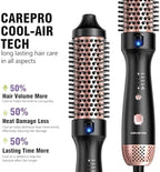 Thermal Brush for Blowout Look, Zavarea CarePro 1.5 Inch Negative Ion Thermal Brush with Cool-Air Tech, Easy to Make Hair Shinier & Smoother, 3-in-1 Heated Styler with Dual Voltage, Black