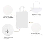 BagDream Kraft Paper Bags with Handles 10x5x13 Inch White 100 Pack Bulk
