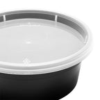 Karat [8oz - 240 ct Black PP Injection Molded Round Deli Containers with Lids (FP-IMDC8-PPB)