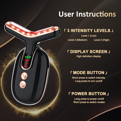 Facial Massager Red-Light-Therapy-for-Face, Neck Skin - Face S culpting Wand Tool, L E D Facial Beauty Device Portable at-Home Face Tool for Skin Care