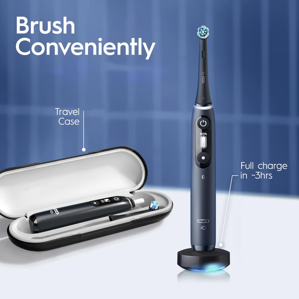 Oral-B iO Series 7G Electric Toothbrush with Replacement Brush Head, White Alabaster
