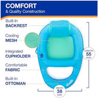 SwimWays Spring Float Premium Recliner Pool Lounger, Inflatable Pool Floats Adult with Fast Inflation for Ages 15 & Up, Sky Blue