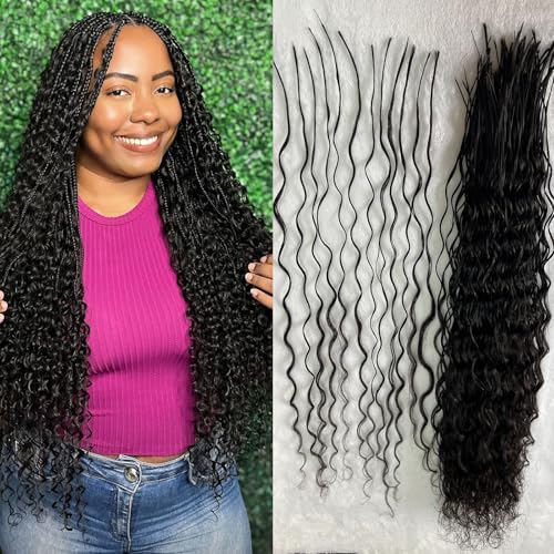 Bulk Pre Divided Human Hair for Crochet Boho Braids Extensions Curly Double Drawn Bulk Human Hair Bundles for Braiding Loose Deep Wave No Weft for Women 20inch 320 roots 100g