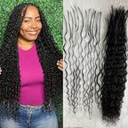 Bulk Pre Divided Human Hair for Crochet Boho Braids Extensions Curly Double Drawn Bulk Human Hair Bundles for Braiding Loose Deep Wave No Weft for Women 20inch 320 roots 100g