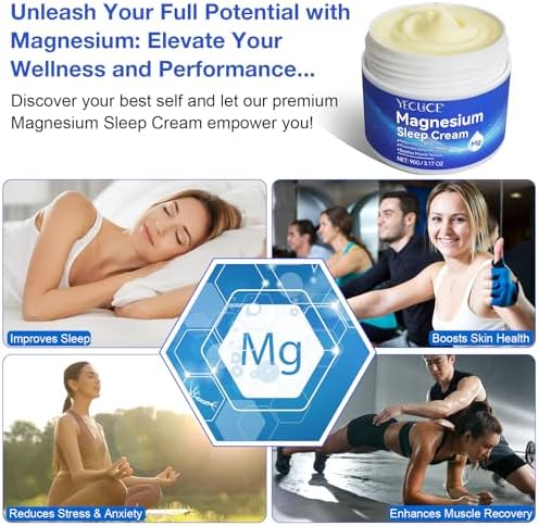 Magnesium Lotion - Topical Magnesium Oil for Feet with Vitamin E - Organics Magnesium Body Butter for Promotes Deep Relaxation, Soothes Muscle Tension, Enhances Overall Well-Being
