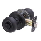 Amazon Basics Exterior Door Knob With Lock, Coastal, Easy to Install, Matte Black