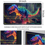 MTG Playmat with Zones Magic Card Playmat Game Mat,TCG & CCG Card Games Mat with Free Storage Bags Size 24 x 14 Inches (with Zones,Dinosaur2)