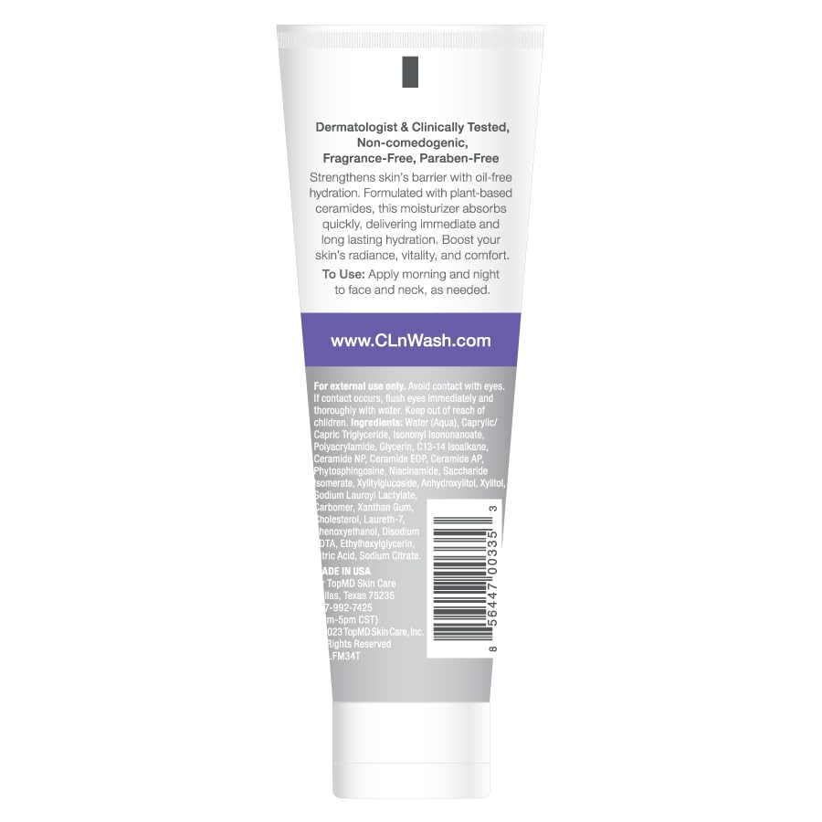 CLn® Facial Moisturizer - Soothes & Calms Skin, Helps Reduce Appearance of Redness, Locks in Moisture without Clogging Pores, Dermatologist & Clinically Tested, 3.4 oz.